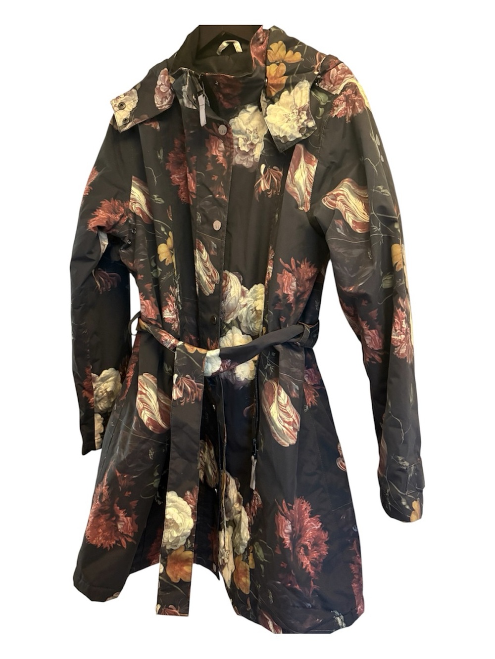 Beautiful Nuage Floral Print Coat - Black Floral